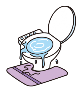 便器の水が溢れる