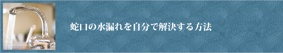 蛇口の水漏れ修理方法